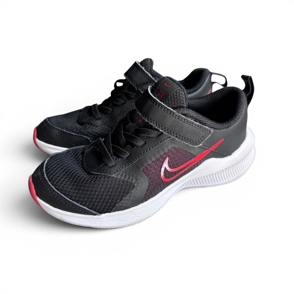 Nike Downshifter 11 Running Shoes – Black/Red – Kids Size 12.5C
